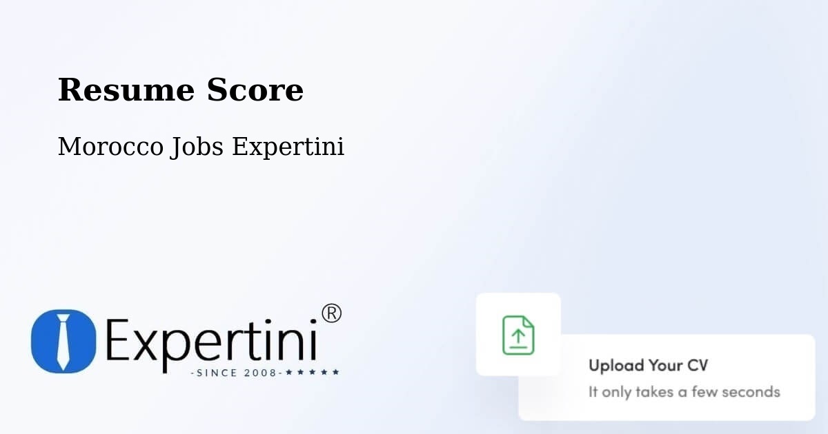 Resume Score & Job Description Match Tool – Sefrou - Morocco Jobs Expertini